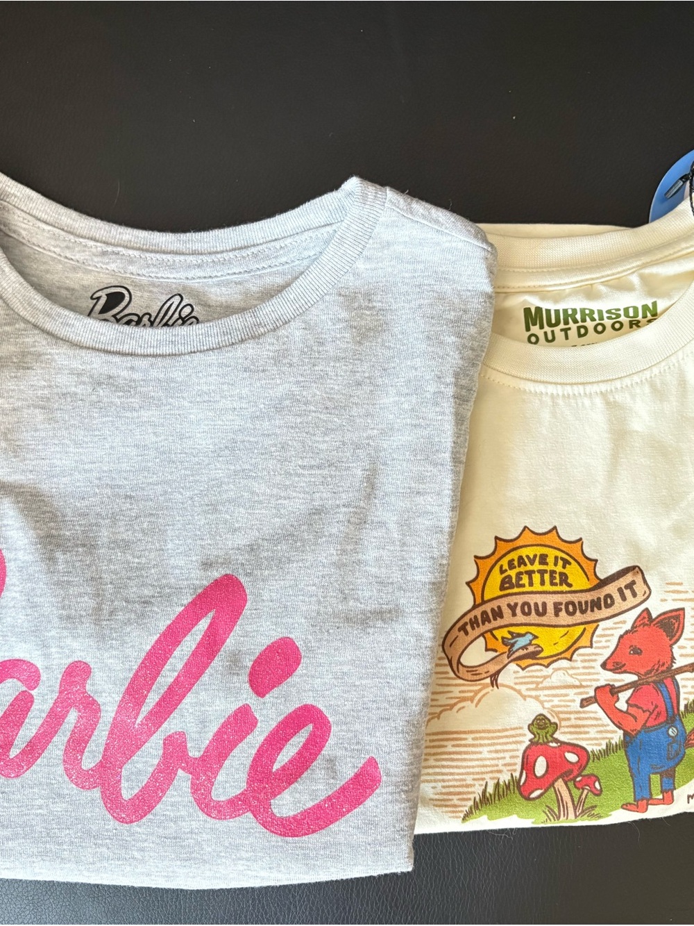 Barbie Gray Tee with Hot Pink Script and fox tshirt